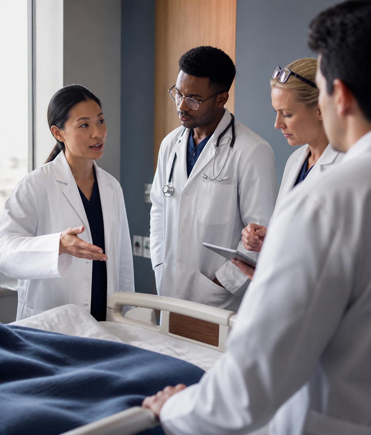 Clinical teaching discussion between doctors